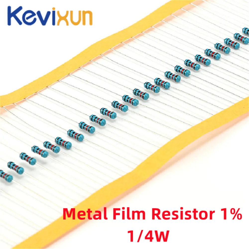 100pcs 1/4W Metal film resistor 1% 47K 51K 56K 62K 68K 75K 82K 91K 100K 110K 120K 130K 150K 160K 180K 200K 220K 240K 270K ohm