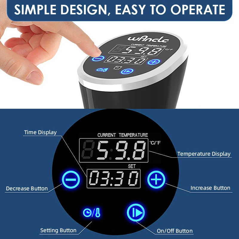 Wancle LCD ġ  Ŀ, ħ ȯ, Ȯ 丮, IPX7   Ŀ,  ÷, 1100W