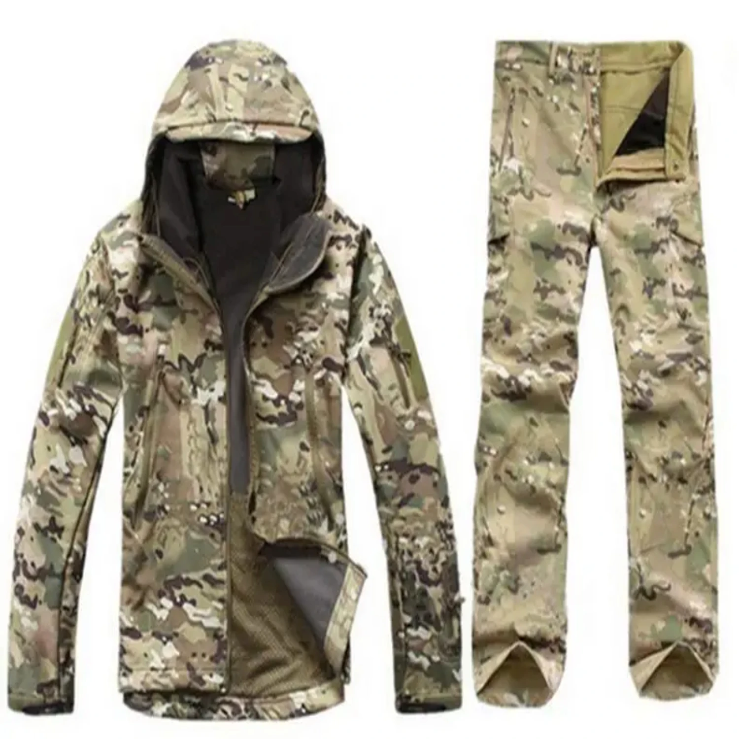 New SoftShell Tactical Waterproof Jackets Men Hood Coat Combat suit Fishing Hiking Camping Climbing Pant
