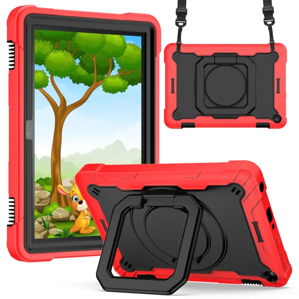 360 Rotating Shockproof Case with Handle Grip and Stand