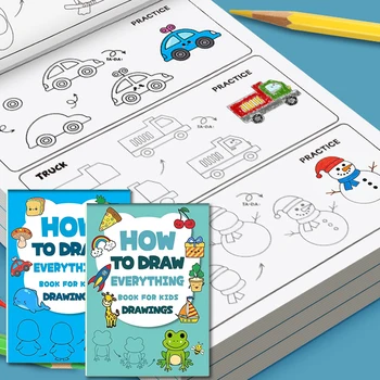 Libro da disegno educativo Montessori per bambini a 32 pagine - Come disegnare tutto con semplici passaggi