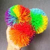 Rainbow Sensory Stringy Balls Fidget Toys For Kids Silicone Bouncy Ball Party Favors Outdoor Fun Juguetes Divertidos Y Graciosos 1