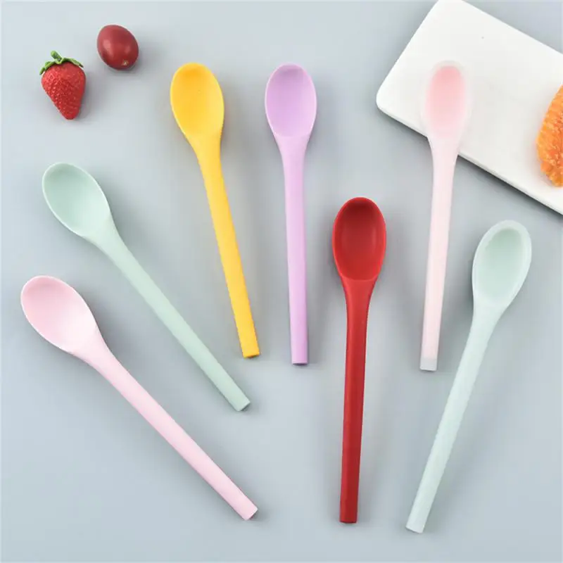 

Colorful Silicone Spoon Heat-resistant Non-stick Rice Spoon Kitchen Utensils Dinnerware Learning Spoon Cooking Kitchen Tools