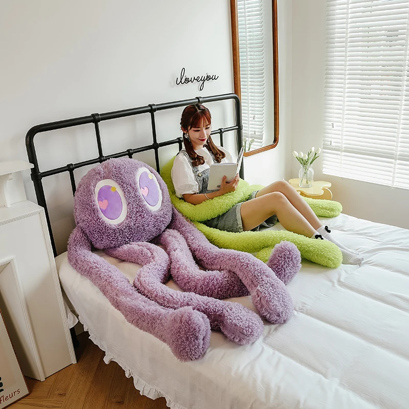 200cm Giant Swag Ferry Green Alien Monster Plush Toys Cute Stuffed Long-legged Octopus Doll Throw Pillow Anime Kawaii Room Decor 200cm city of animals brand long women scarf fashion female belt skinny head scarves for ladies silk scarf tie bag ribbons