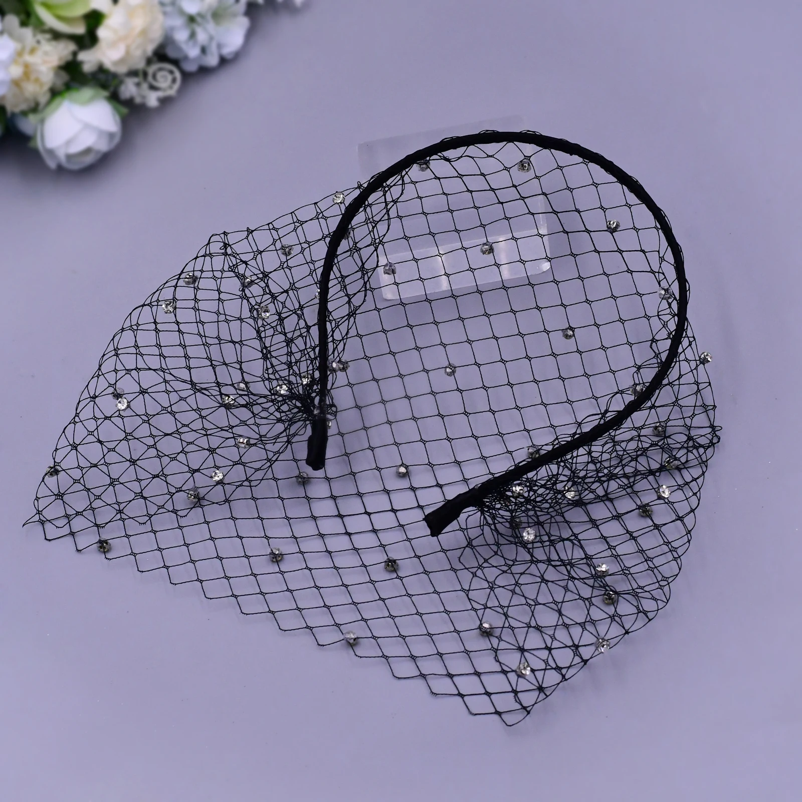 Short Wedding Veil Bridal Simple Detachable Blusher Veil Russian Tulle Cage Rhinestones Beaded Wedding Bridal Accessories VA06 bridal veil