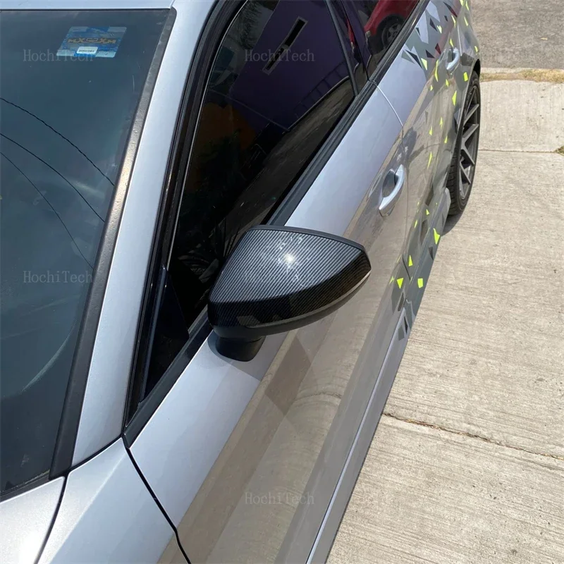 Schwarzes Carbonfaser-Muster, Spiegelabdeckungspaar für Audi A3 S3 8V RS3 2013–2019, seitliche Assist-Kappen, Overlay-Zubehör – Detail 23