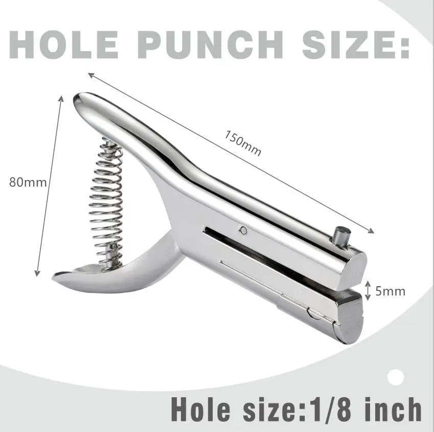 AGUZXTM 1/8 inch Hole Punch,Single Hole Punch Heavy Duty Hole Punches Paper Punch Portable Hand Held Long Hole Punch Small Hole Puncher Single for