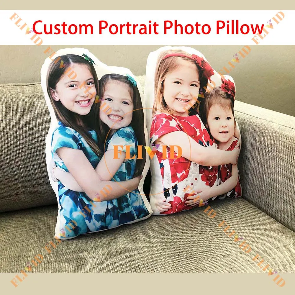 Personalized 3D Couple Lovers Portrait Family Photo Pillow,Customized Brother Sister Pillow,Custom Cat Shaped Pillows,Funny Gift 2