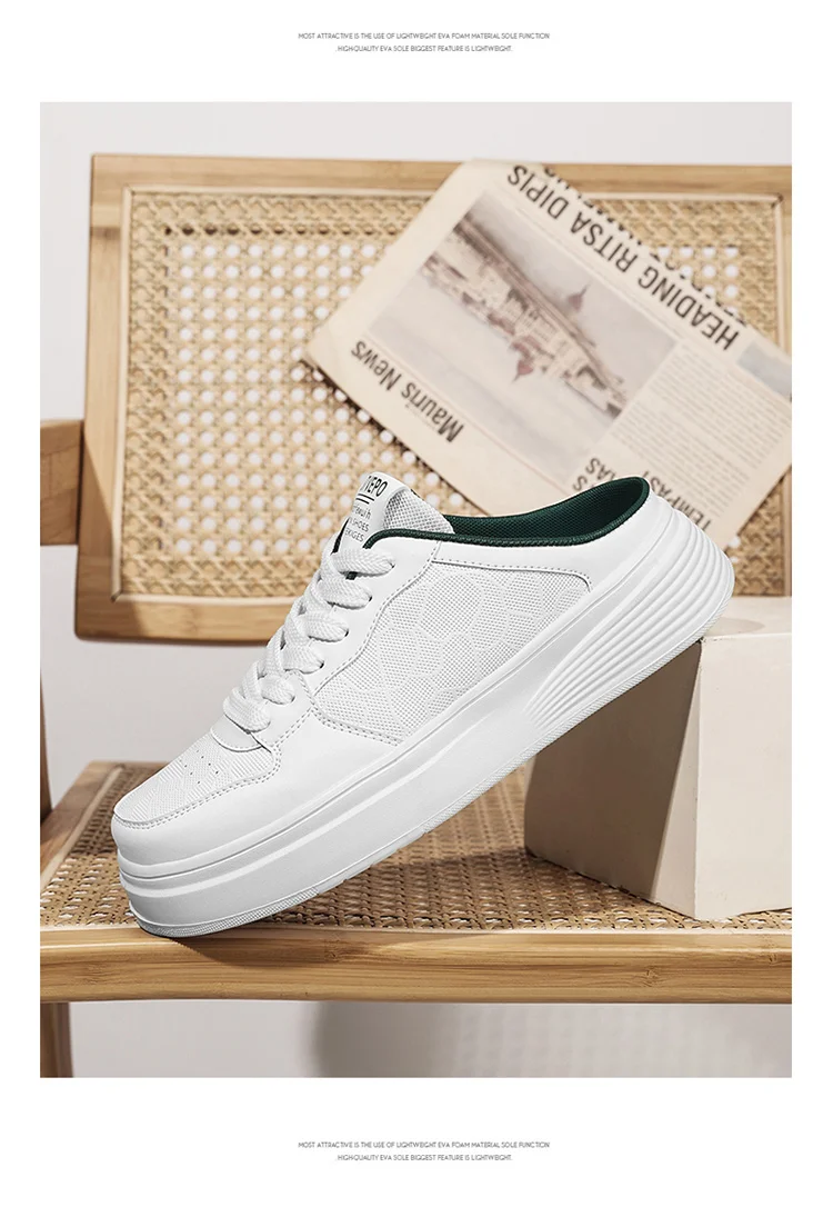 Men's Summer Canvas Slip-On Sandals, Casual Versatile Half-Sandals, Korean-Style Trendy Men's Shoes