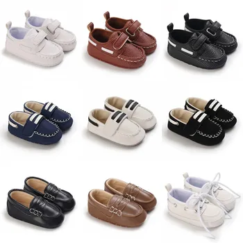 Neonato Prewalker ragazze ragazzi scarpe Casual in pelle antiscivolo suola morbida neonato bambino primi camminatori 0-18M battesimo 1