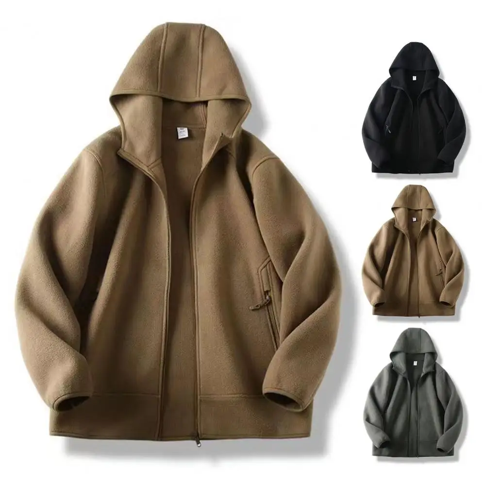 

Warm Polar Fleece Jacket Men Winter Thermal Golf Wear Male Windbreaker Thick Big Size Windproof Plush Coat Autumn Black