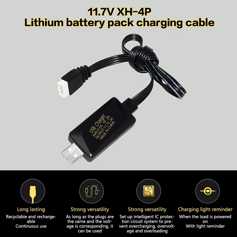 Chargeur 12.6V 1A pour batteries Li-ion 3S, avec connecteurs multiples et système de protection surcharge visible