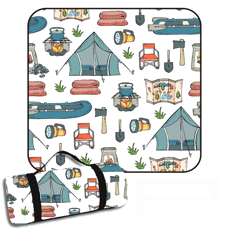 Outdoor Waterproof Camping Mat Thickened Printed Picnic Mat Tent Moisture-proof Pad Beach Blanket Baby Crawling Mat Multi Size 4