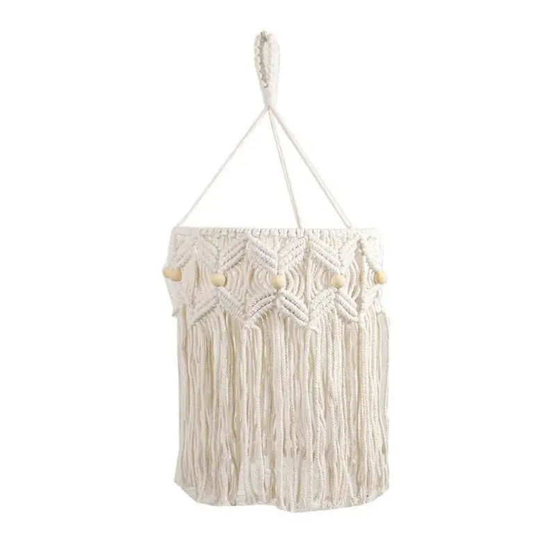 

Hand-Woven Living Room Ceiling Lamp Shade Bohemian Tassel Bedroom & Bathroom Lampshade Warm White Lamp Shade Macrame Lampenkap