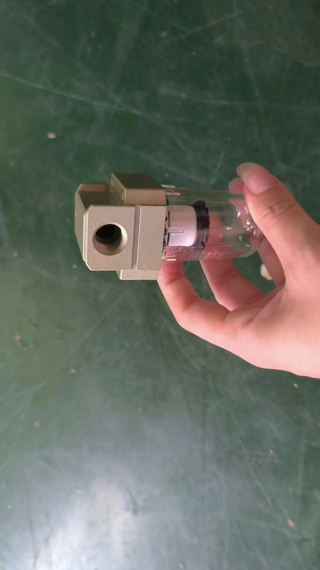 

Air filter for waste oil burner compressor