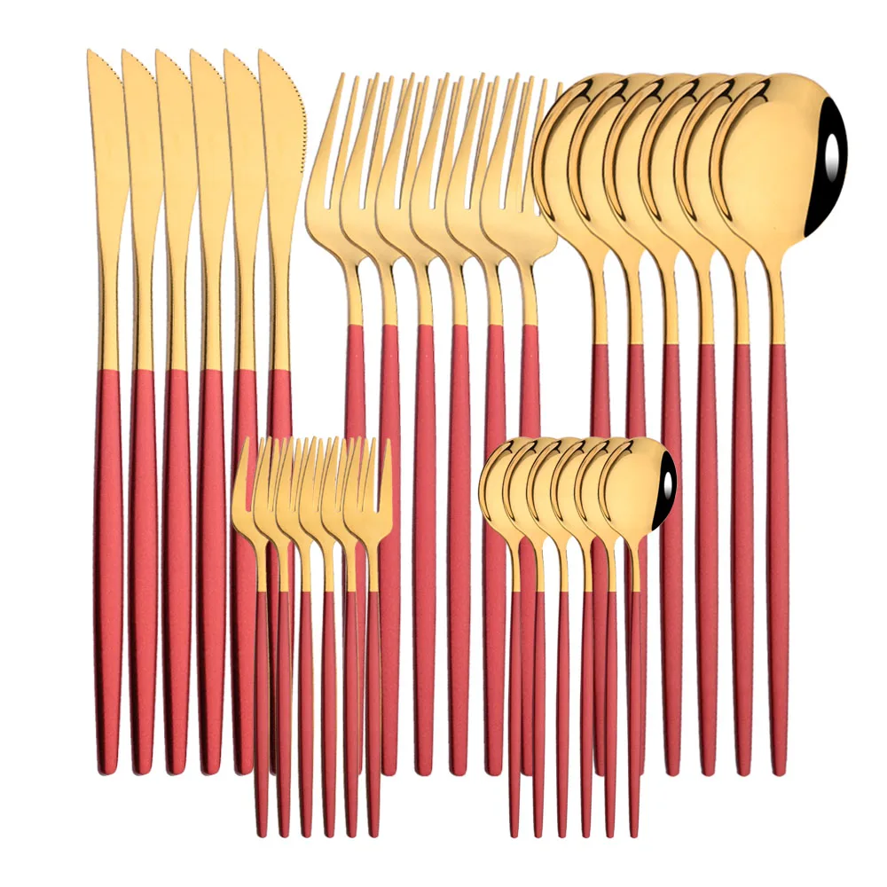 30Pcs Red Gold