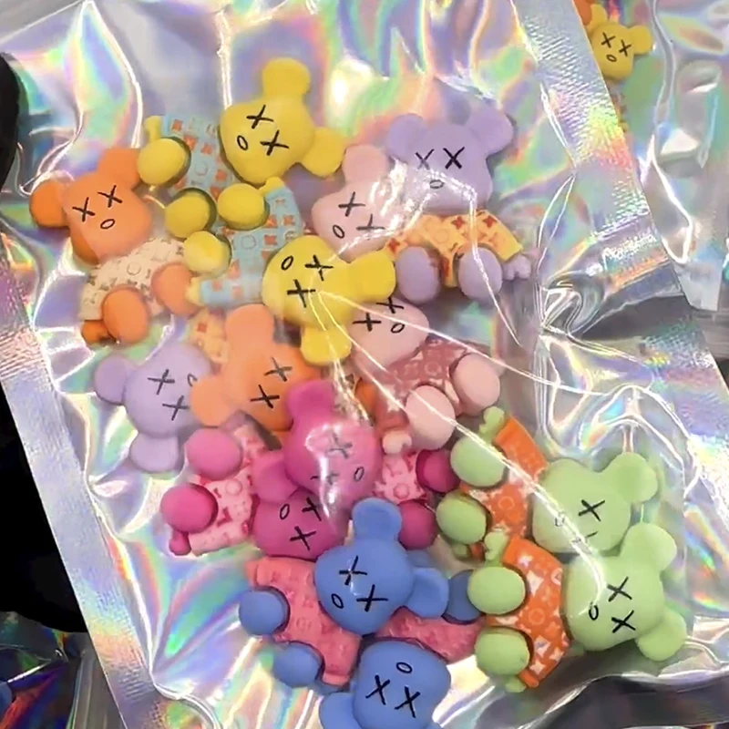Kawaii Resin Cartoon Bear 10Pcs Cute Cartoon Nail Charms Decoration Luxury Designs DIY Manicure Decoration