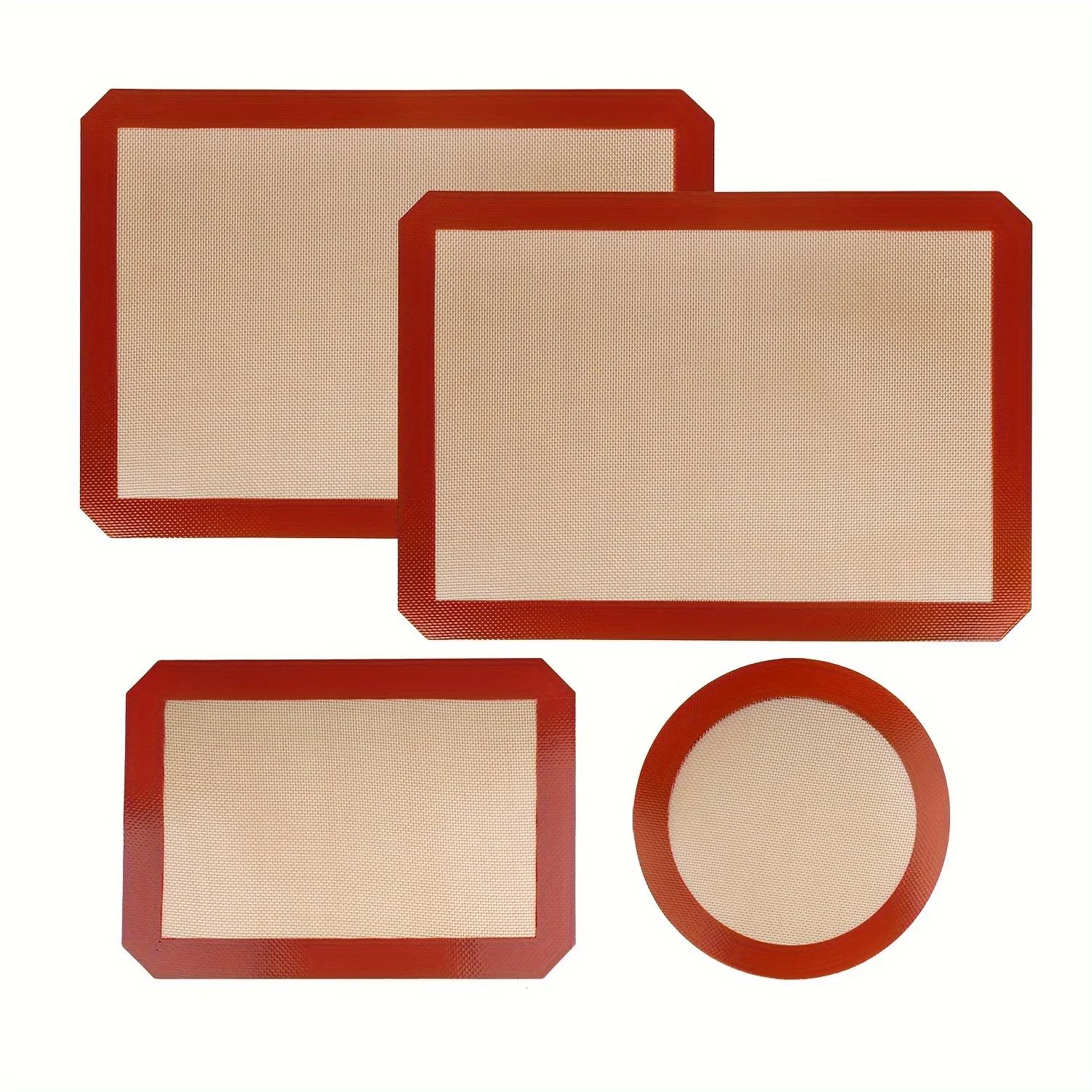 Silicone Baking Mats Set Food Grade Non-stick Reusable Baking Mat Oven Liner Sheet Round & Square Cake Pan Mat