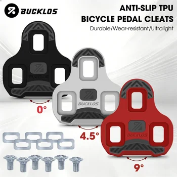 BUCKLOS Bike Cleats for LOOK KEO System Road Bicycle Self-locking Pedal Cleat Anti Slip Wear-resistant TPU Cycling Shoes Cleats
