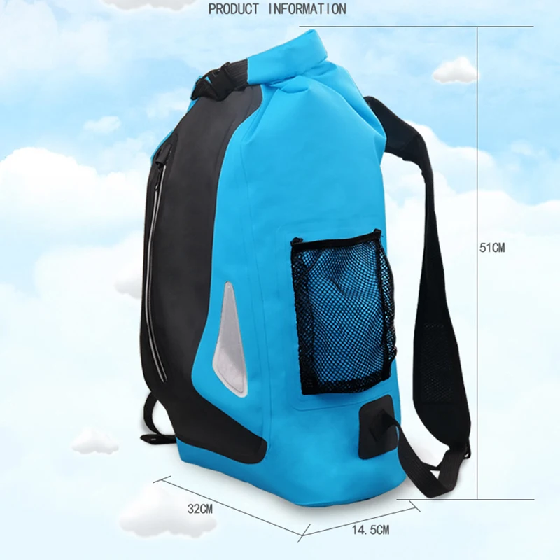 Floating Dry Backpack Waterproof Bag Roll Top Compression Sack for Water Sports Kayaking Canoeing Paddle-Boarding Rafting Boat