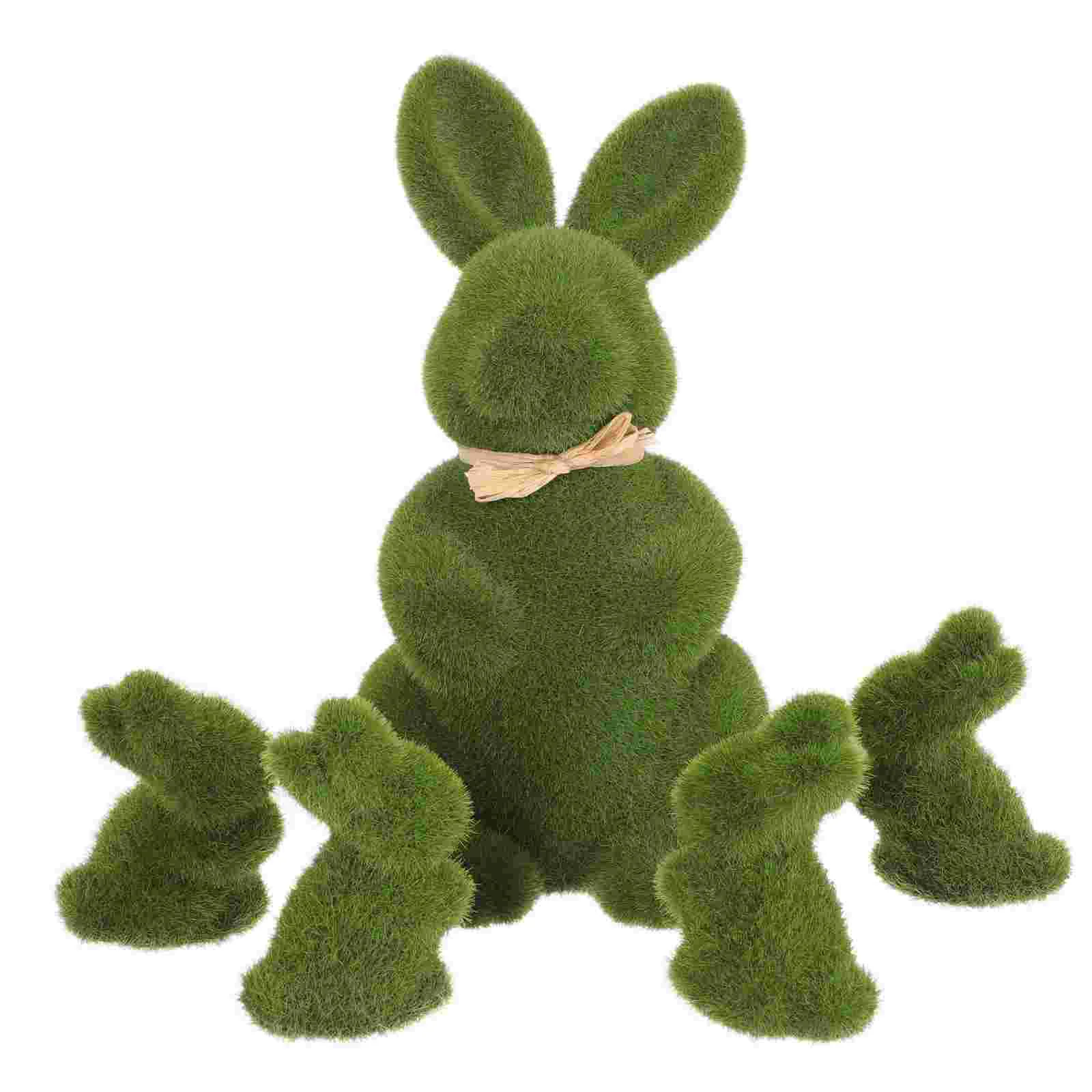 

Artificial Turf Grass Easter Rabbit Figurine Novelty Handmade Simulation Bunny Doll Model Ornament Party Decoration