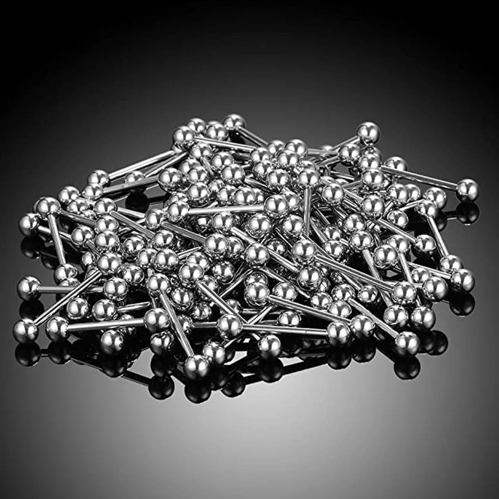 20 Pcs/Lot Stainless steel Tongue Ear Rings Bars Barbell For Woman Man Unisex Body Piercing Jewelry piercing jewelry,body piercing earrings,ear piercing jewelry,metal jewelry,body piercing jewelry,body jewelry