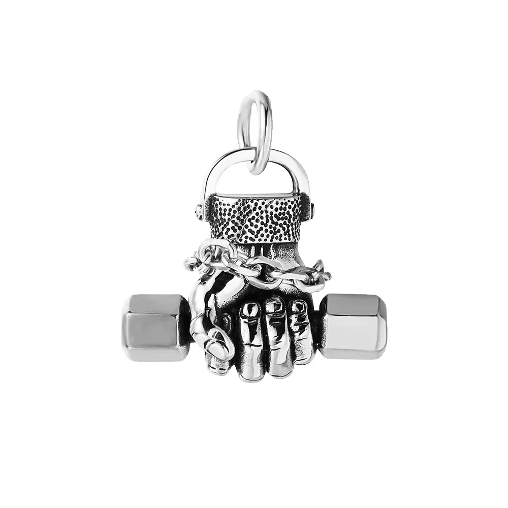Ciondolo con manubri per sollevamento pesi in acciaio inossidabile Muscle Man Fness Bodybuilding Collana con bilanciere Gioielli sportivi da palestra per donna  36