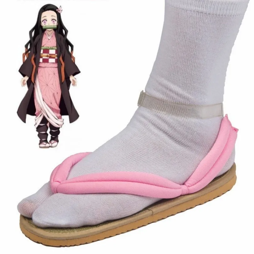 Sabots De Cosplay Tanjiro Kamado (Kimetsu No Yaiba) – Pantoufles Vin Rouge Avec Chaussettes - 6