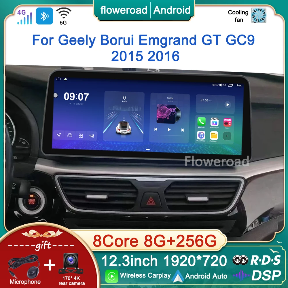 

12.3inch 1920*720 Android 13 For Geely Emgrand GT GC9 Borui 2015 2016 Car Radio Multimedia Player GPS Carplay Auto Video NO 2DIN