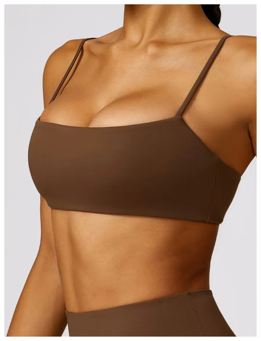 Sports bra Sports underwear Gym top Sports tank top Gym tank top Running Yoga Bra Tank Top Gym Stretch Pull Up Underwear Chest Pad Women Fitness Workout Vest V-Neck Hollowed Out