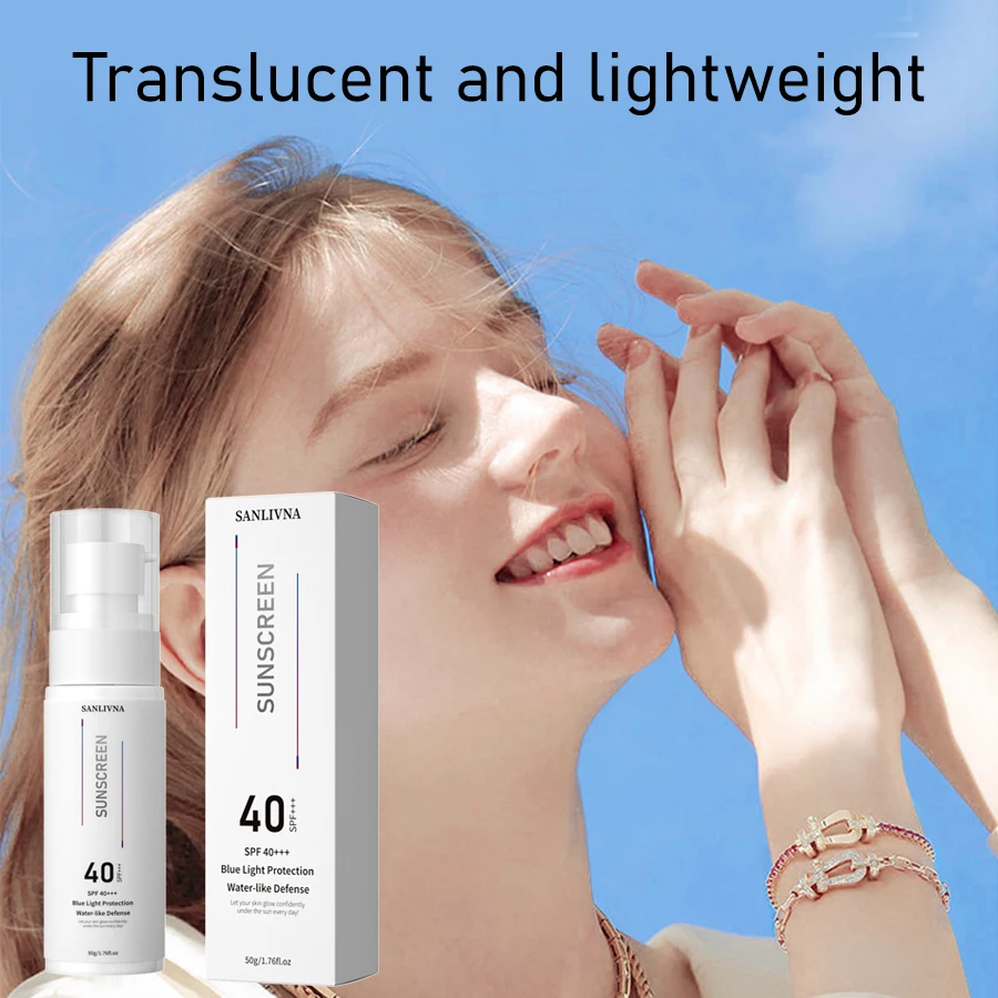 Blue light protection SPF40+ PA++++ sunscreen, lightweight, non-greasy, outdoor UV protection, perfect for outdoor activities
