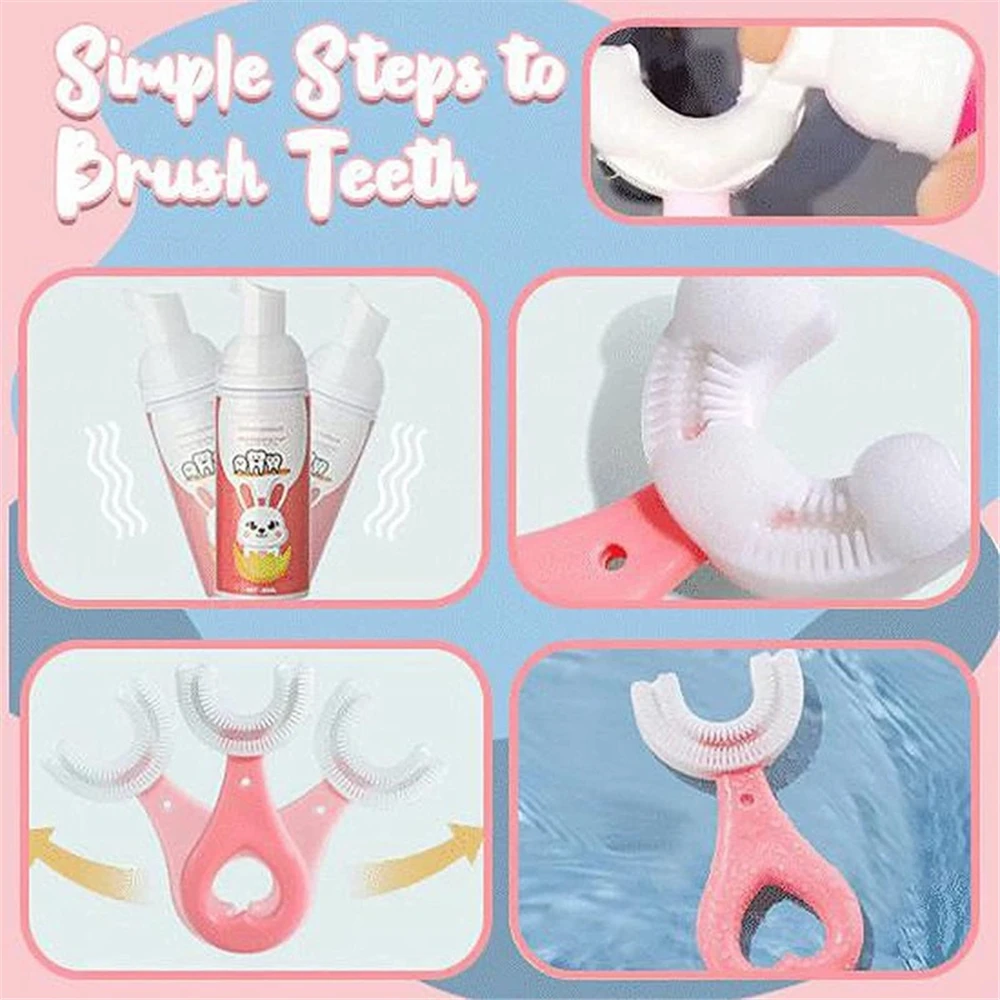 Toothbrush Children 360 Degree U-shaped Child Toothbrush Teethers Brush Silicone Kids Teeth Oral Care Cleaning