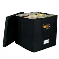Vinyl Record Storage Box for up to 50+ 12-Inch Albums, Records Crate, LP Album Storage Fabric Cabinet Organizer Case 1