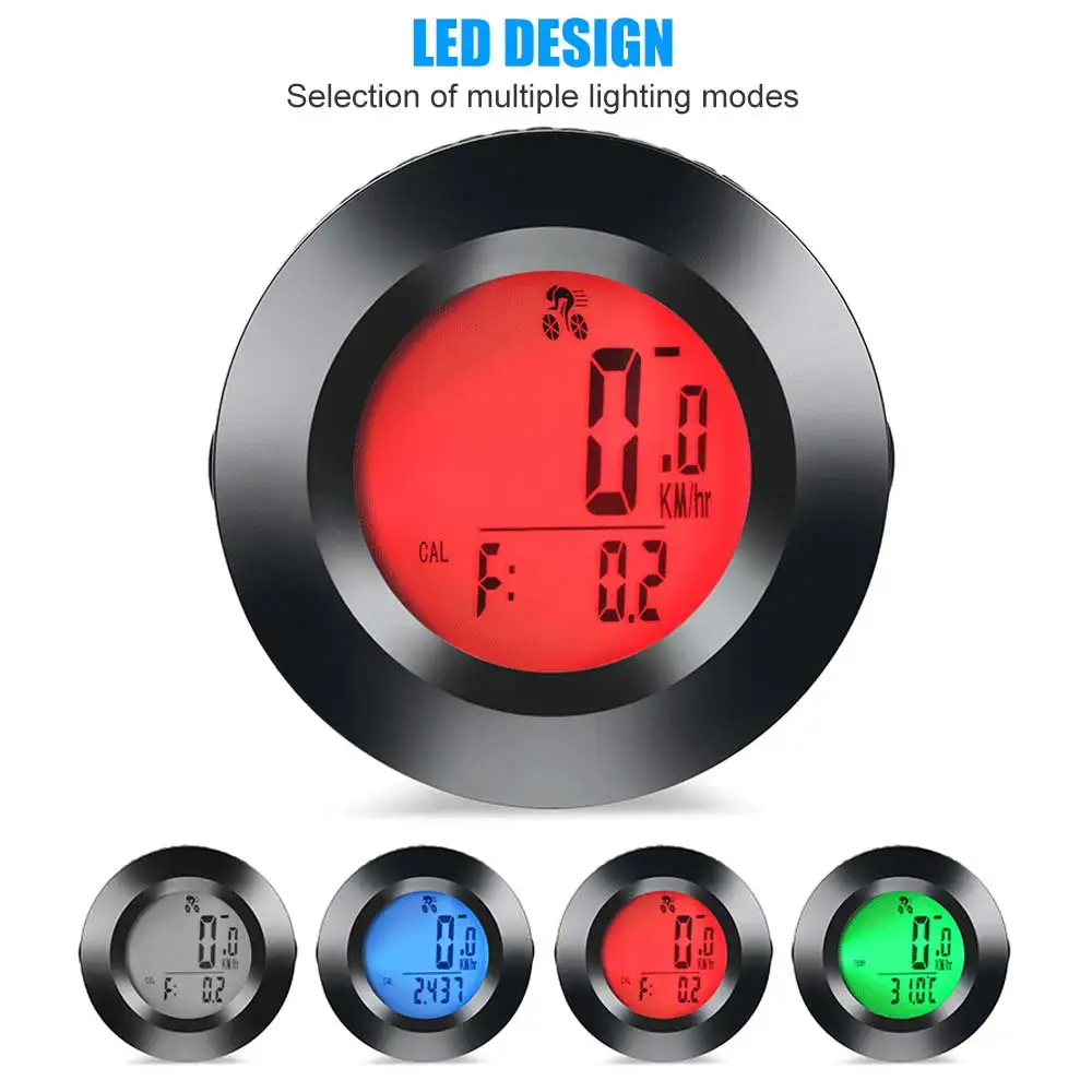 Three color backlight Cycle Computer Wireless GSP Bicycle Speedometer ...