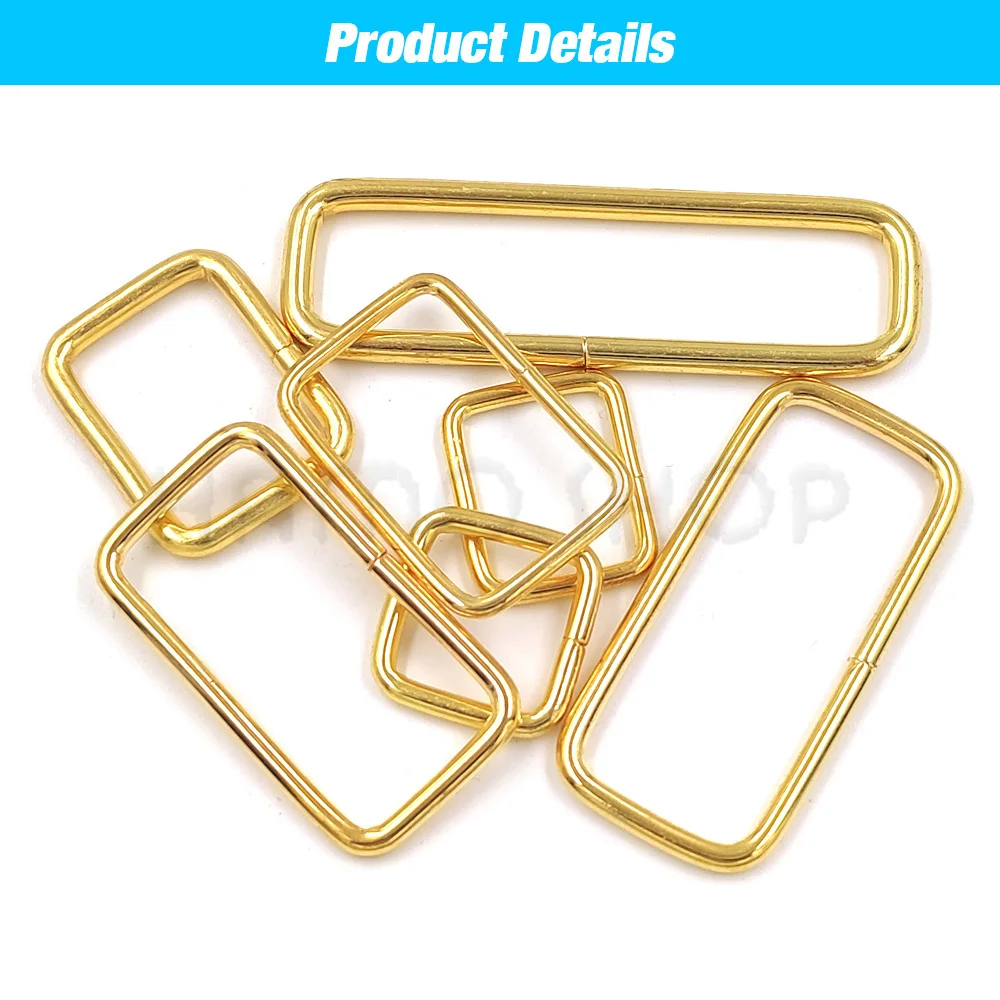 10pcs/lot Metal Rectangle D Ring Adjustable Belt Ribbon Handbag Strap Bag Hardware Sewing Cat Dog Collar Buckles DIY Accessories