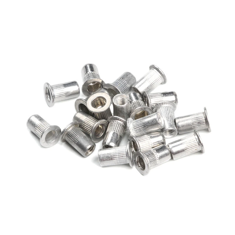 Aluminum Flat Head Rivet Nuts Set M3 M4 M5 M6 M8 Rivet Nuts Insert Rivets Mix Size 100Pcs