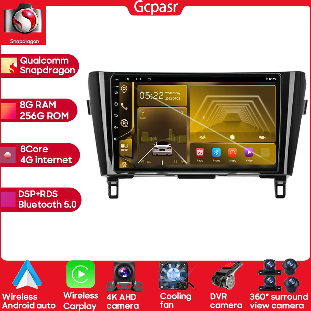 

Qualcomm Snapdragon Car Radio Player Android 13 For Nissan X-Trail xtrail X Trail 3 T32 2013 -2017 Qashqai 2 J11 GPS Navigation