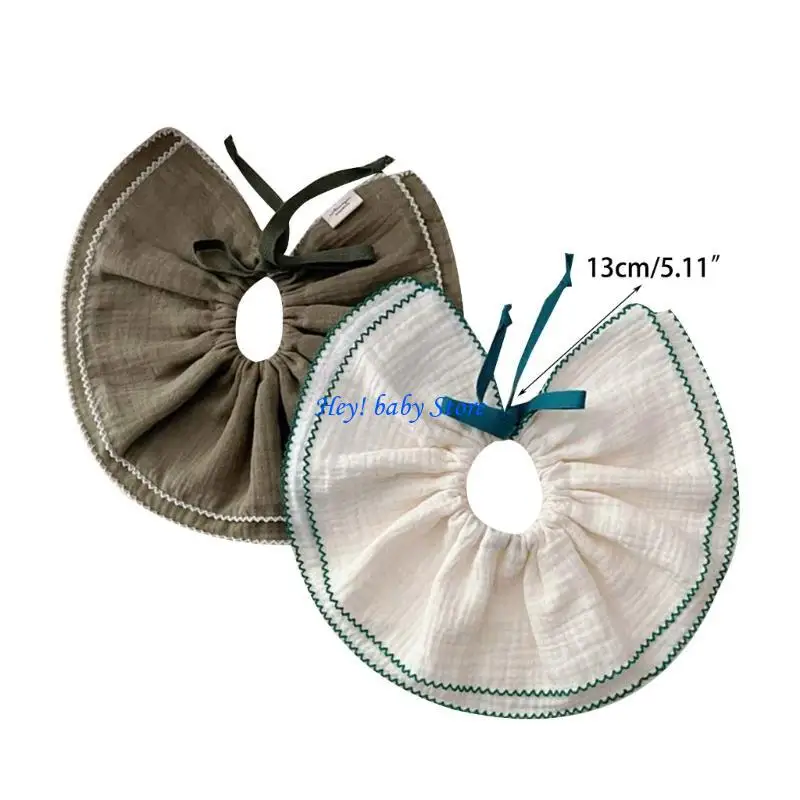 Q1FE 2xBaby Bibs  침 흘리는 턱받이 면 트림 천(조절 가능한 조임 끈 포함)
