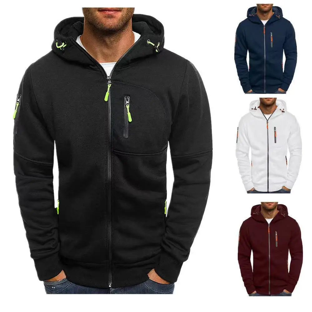 

Men's Fashion Oversize Jacket Autumn Casual Coat New Autumn Winter Sports Fitness Arm Zipper Hooded Cardigan Sweatshirt Men