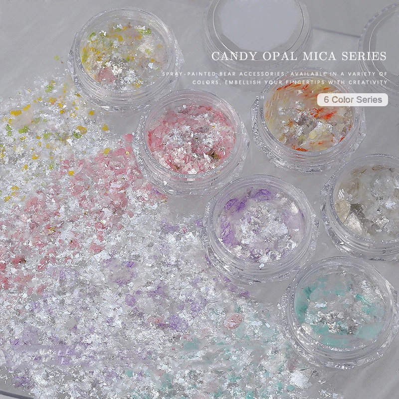 1Box Nail Mix Magic Mirror Mica Sequins Lrregul Flash Nail Shining Mirror Flour Hyper Flash Sequin Art Decoration DIY