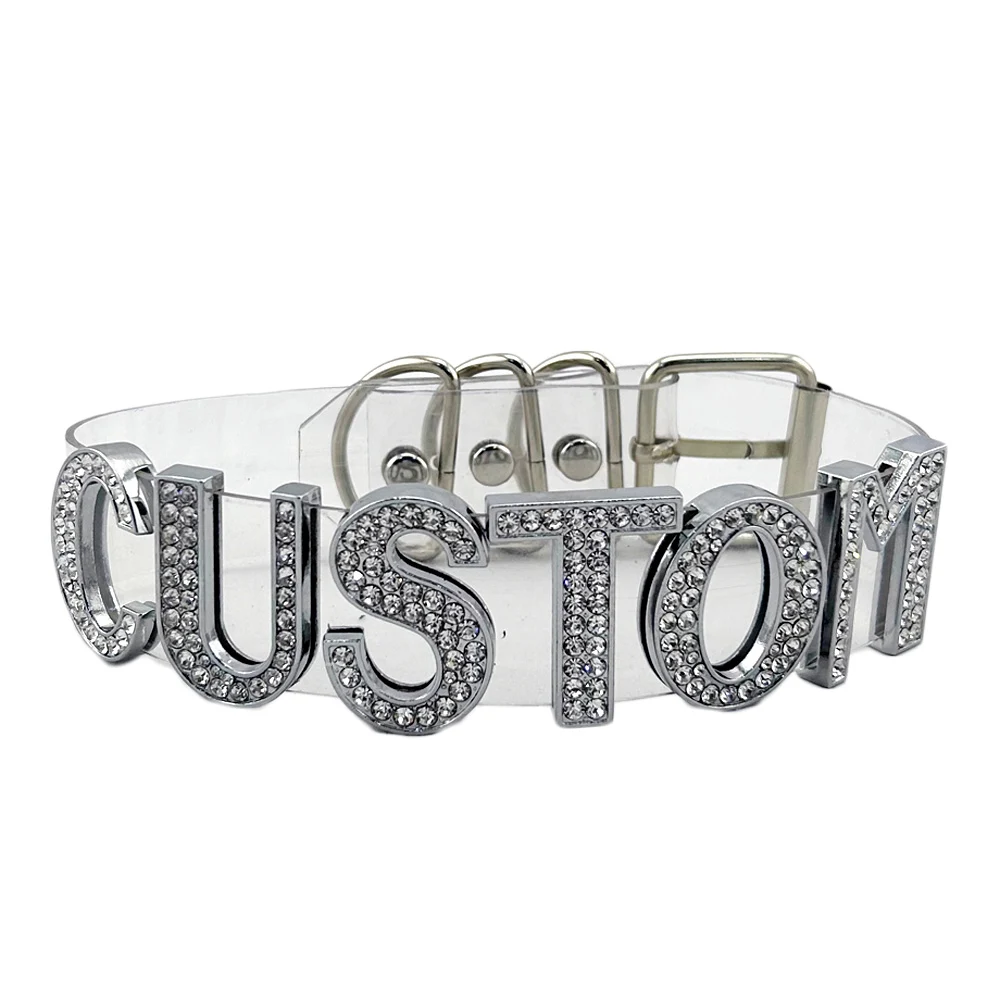 

Женское Ожерелье-чокер из хрустального ПВХ, индивидуальное ожерелье с большими буквами, бижутерия для косплея