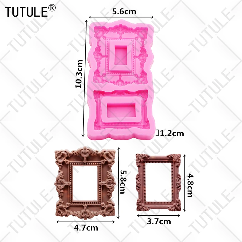 Description Picture 3 of itemPhoto frames Cake Decorating Tools Chocolate Cake Border Silicone Molds Kitchen Baking Moulds DIY polymer clay silicone mould