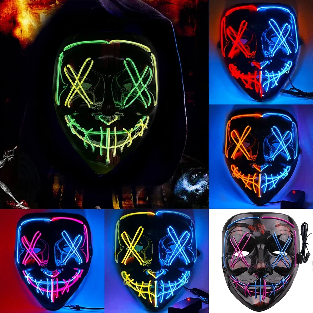 Wireless Halloween Neon LED Mask Party Masks Horror Mask
