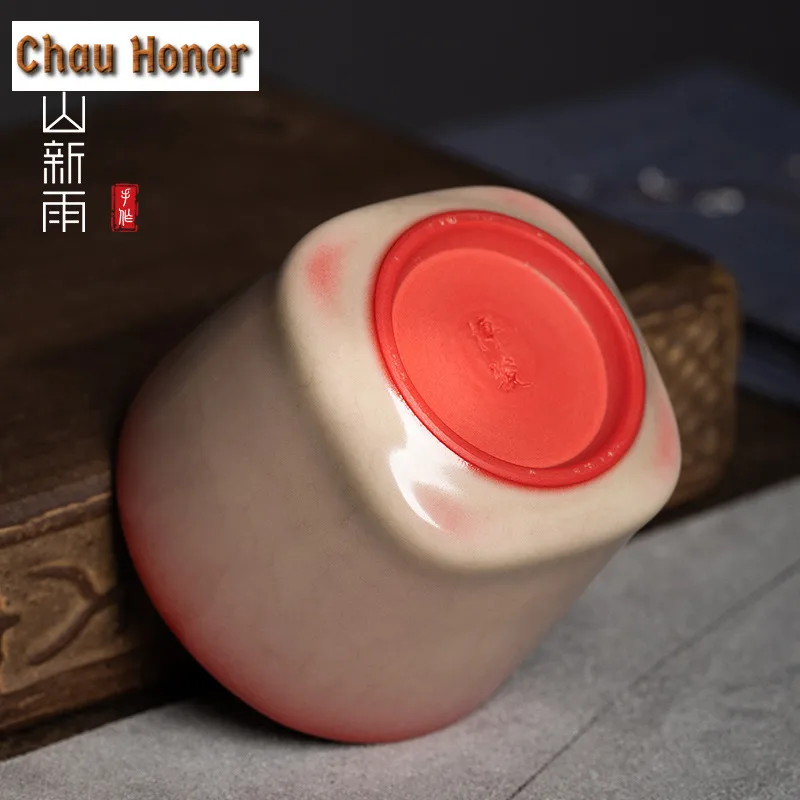 Longquan Celadon Pig Oil Jelly Red Body Teacup Zen Tea Bowl Cup For Tea Tea-tasting Smelling Cup Jianzhan Master Cup Teaset GIFT