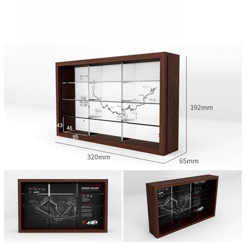1/64 multi-car track tema modelo de carro parede pendurado caixa - Main Image