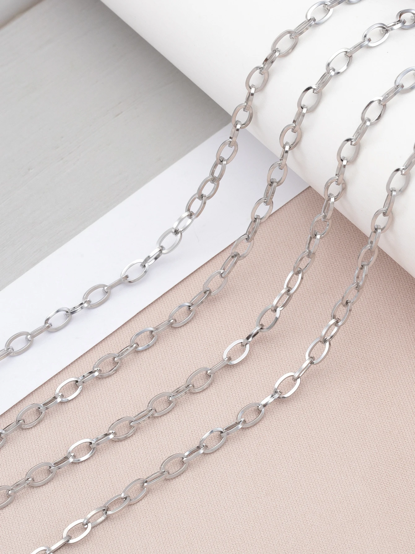 1meter Stainless Steel Chains for Jewelry Making DIY Rolo Cable Link Chain Necklace Bracelet Handmade Accessories Wholesale