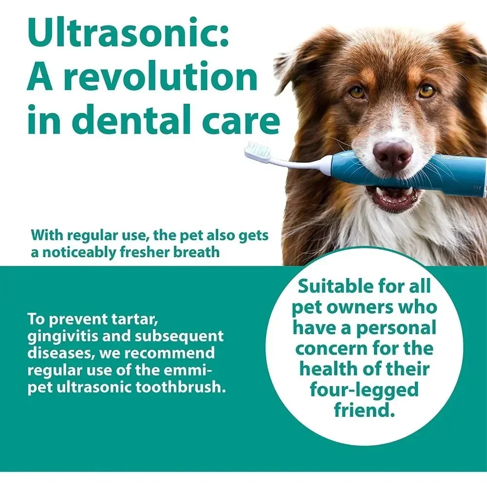 Oral & Skin Care Electric Toothbrush Set for Pets. Patented Ultrasonic No Brushing Technology Deep-Cleans