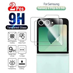 Premium Full Screen Tempered Glass Protector - 2 Pack for Z Flip 6 (Transparent)
