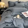 Premium Quality 1000TC Egyptian Cotton Solid Plain Duvet Cover Set Super King 3/4Pcs Bedding set Flat/Fitted Sheet 2Pillow shams 6