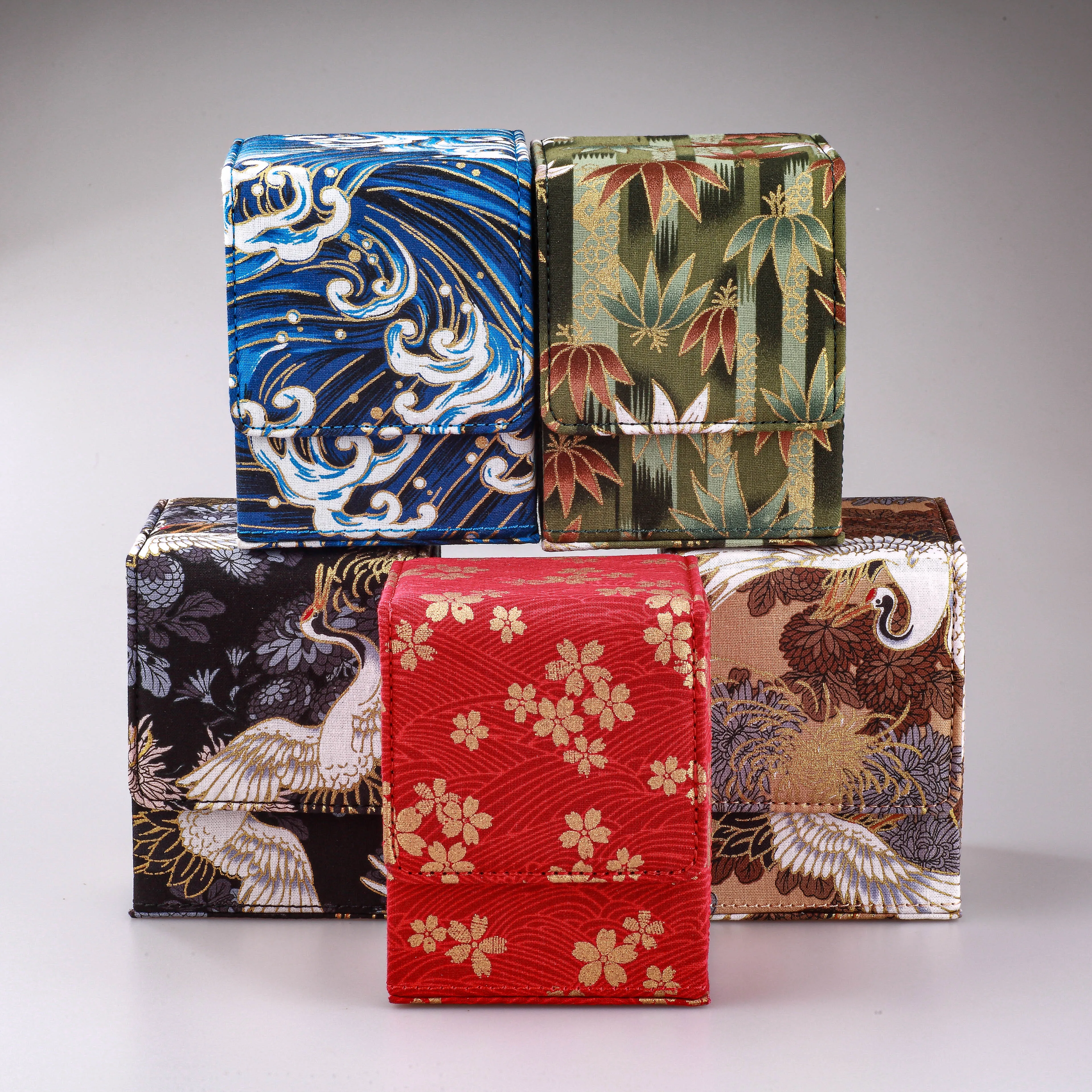 Trading Card Deck Box Holder 100+ With Display Window Flower Series TCG Game Magnetic Closure